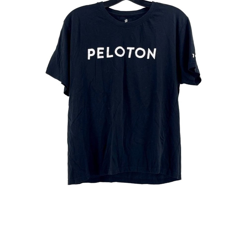 Peloton Women's Black Graphic T Shirt Tee Short Sleeves Century 100 Miles Size M